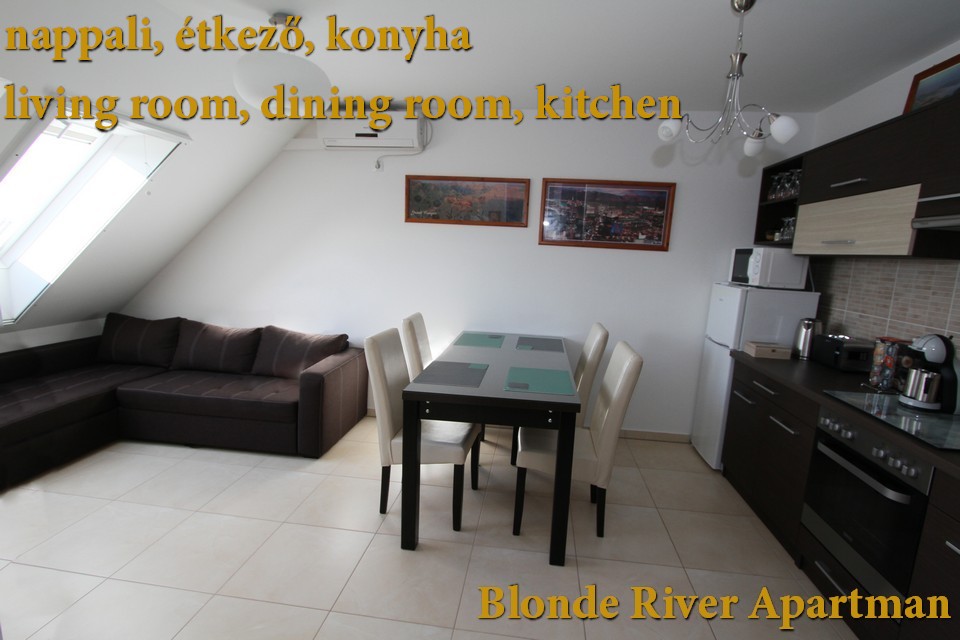 Blonde River Sőtér Apartment - Living room, dining room and kitchen Blonde River Sőtér Apartment - Living room, dining room and kitchen