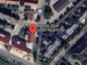 Blonde River Sőtér apartment on Google map.